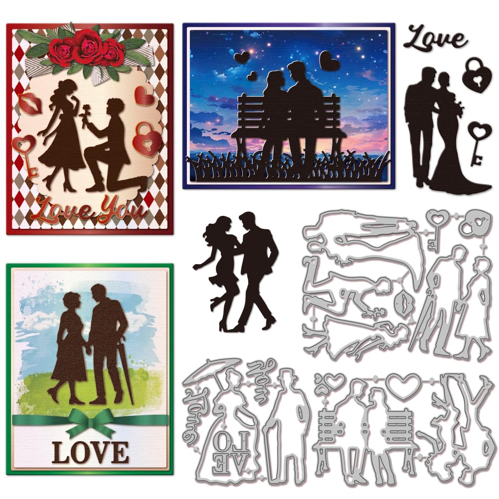 Matrices de découpe en métal en forme de cœur pochoir scrapbooking et gaufrage de carte