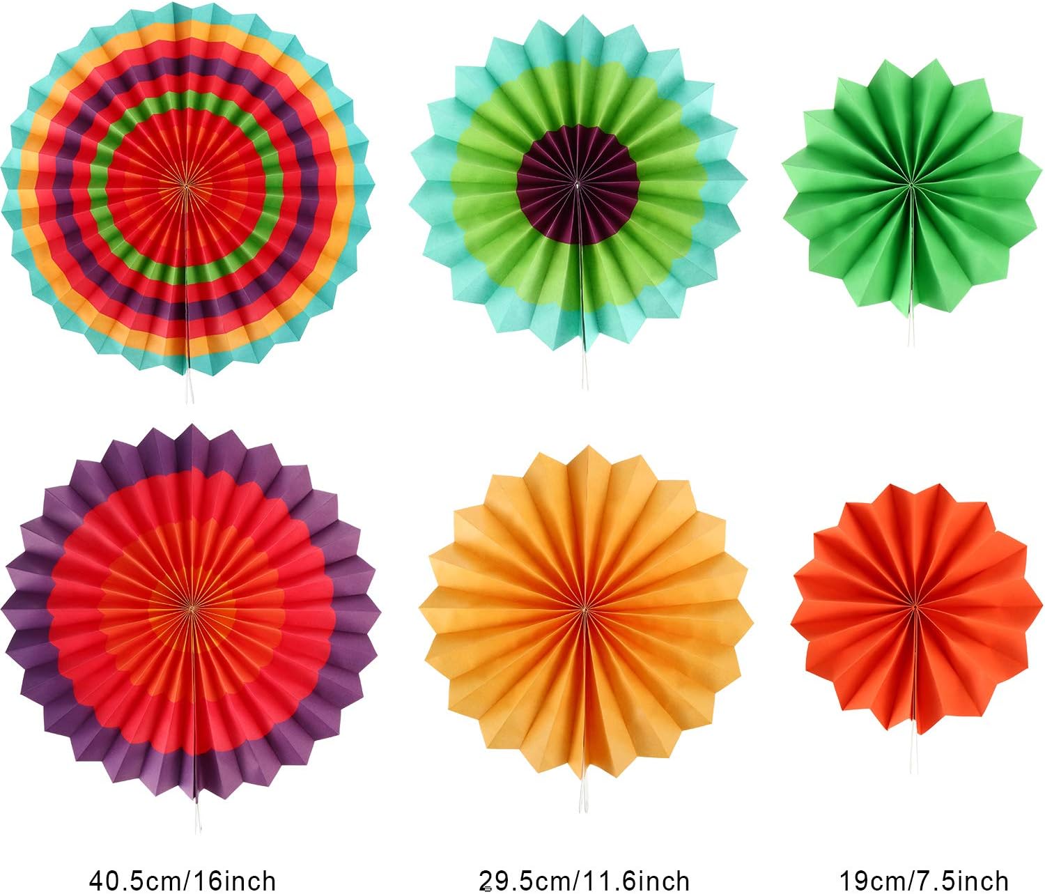 16 Pieces Fiesta Party Decorations Hispanic Heritage Month Decorations, 1 Serape Table Runner, 6 Colorful Paper Fans Round Wheel Disc, 8 Pom Poms Flowers, 1 Felt Papel Picado Banner for Cinco De Mayo