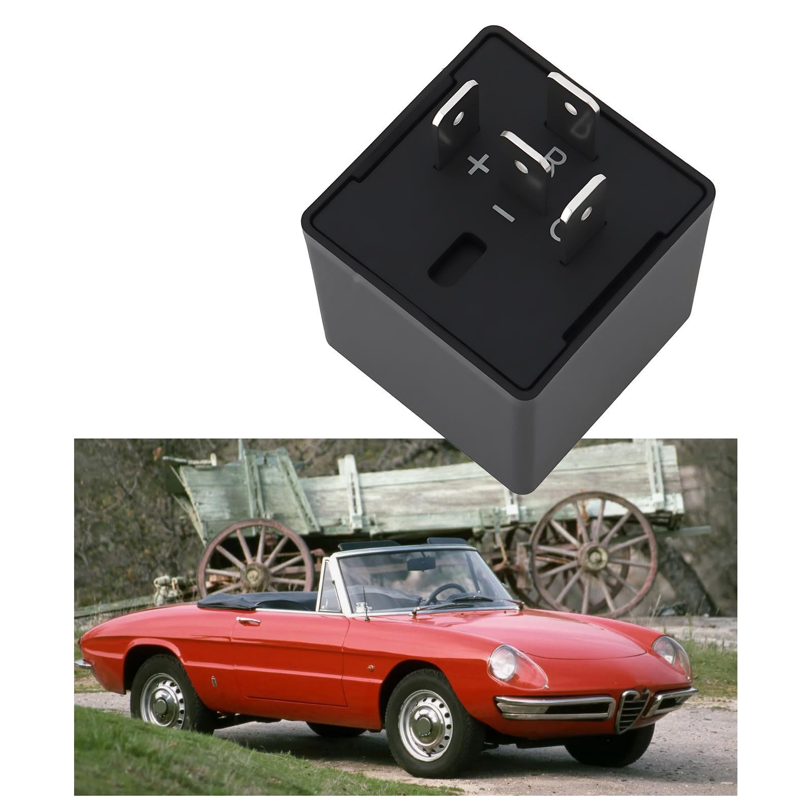ECSiNG Relais de Clignotant 4 Broches 12 V 11659348RMP Compatible avec Alfa Romeo Spider 105 115 916 1966-2005