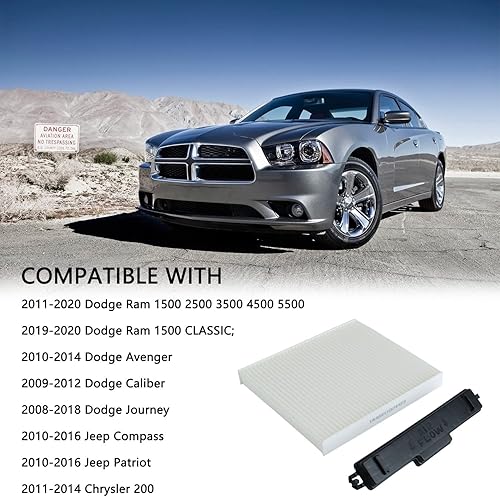 Miniatura 6 de 68406048AA Filtro de aire de cabina y filtro de cabina para puerta de acceso compatible con Dodge Ram 1500 2500 3500 4500 5500, Chrysler Replace