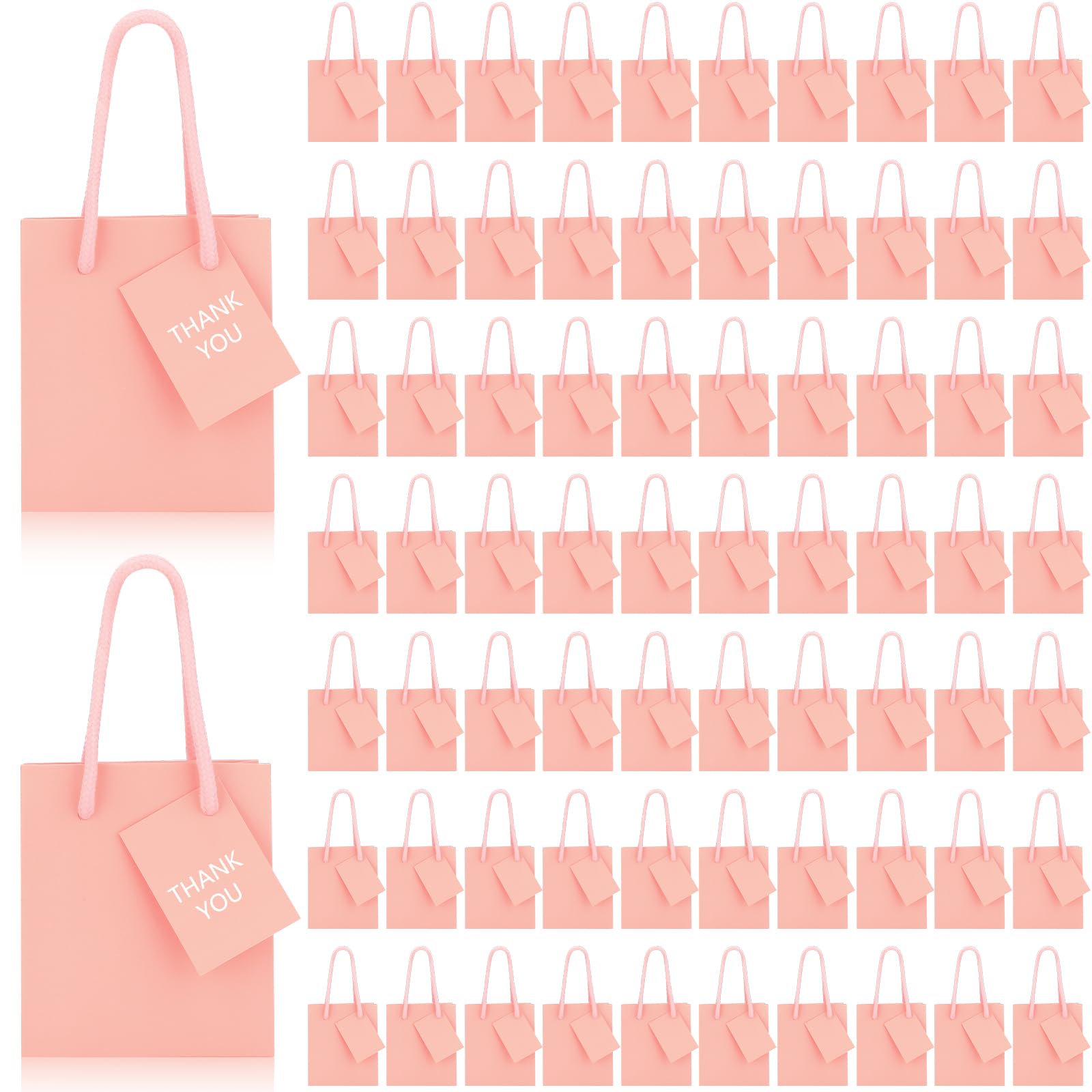 Tenare 24 Pcs Small Gift Bags Mini Metallic Paper Bags Bulk Tiny With Handles Tissue Paper For Jewelry Gift Wrapping Valentine's Day Birthday Party Supply(4×2.75×4.5 Inch,White Gold