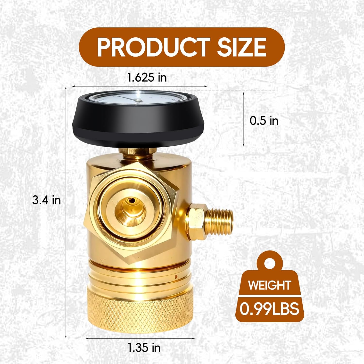 CGA520 AR-B Acetylene Regulator for B Tanks, Acetylene Gauge for Turbo Torch 0386-0725, Acetylene Torch Kit, Turbo Torch Acetylene