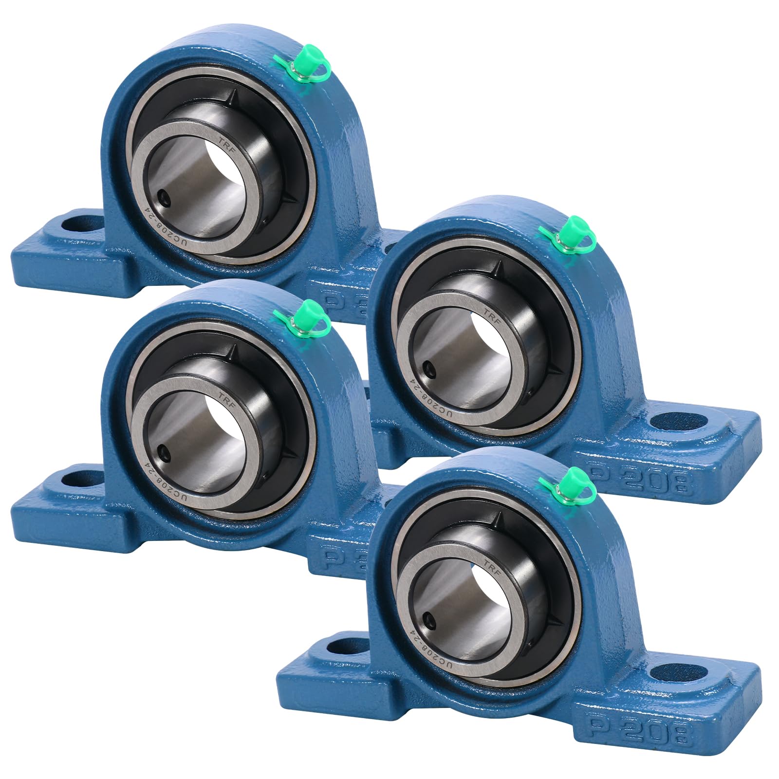UCP208-24 Cuscinetto a blocchetto di cuscino, con foro da 1-1/2, base in ghisa, auto-allineamento cromato, 4 pezzi