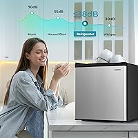 Vista 7 de EUHOMY 1.7 Cu.Ft Mini Fridge, Reversible Single Door Compact Refrigerator, Adjustable Thermostat, Energy Saving, Mini Fridge for Bedroom, Office