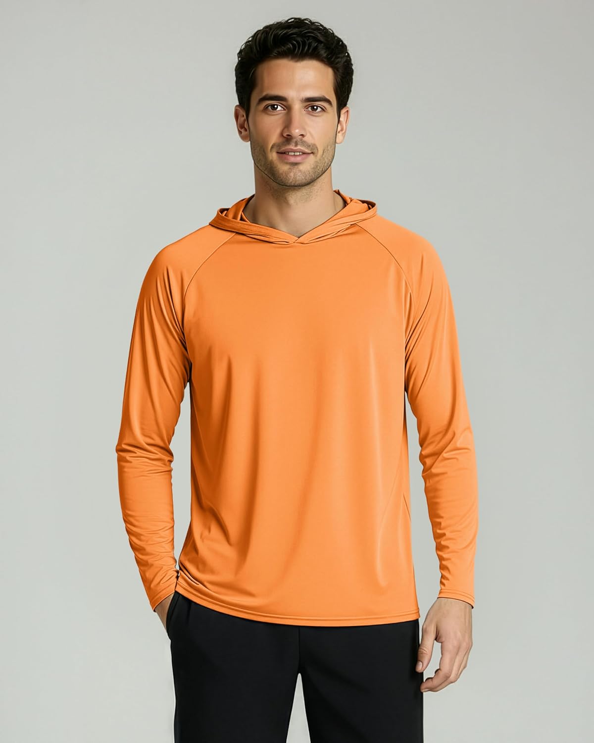 Real Essentials 3 Pack: Men's Long Sleeve Rash Guard Hoodie - SPF UV Sun Protection Workout Fishing Swim Shirts (Big & Tall)