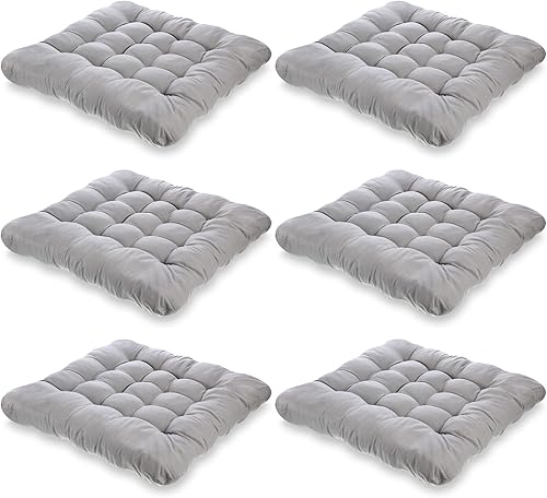 6 almohadas de suelo de meditación, cojín grande para silla de piso, color gris, cuadrado, para niños y adultos, sala de estar, sofá, balcón,