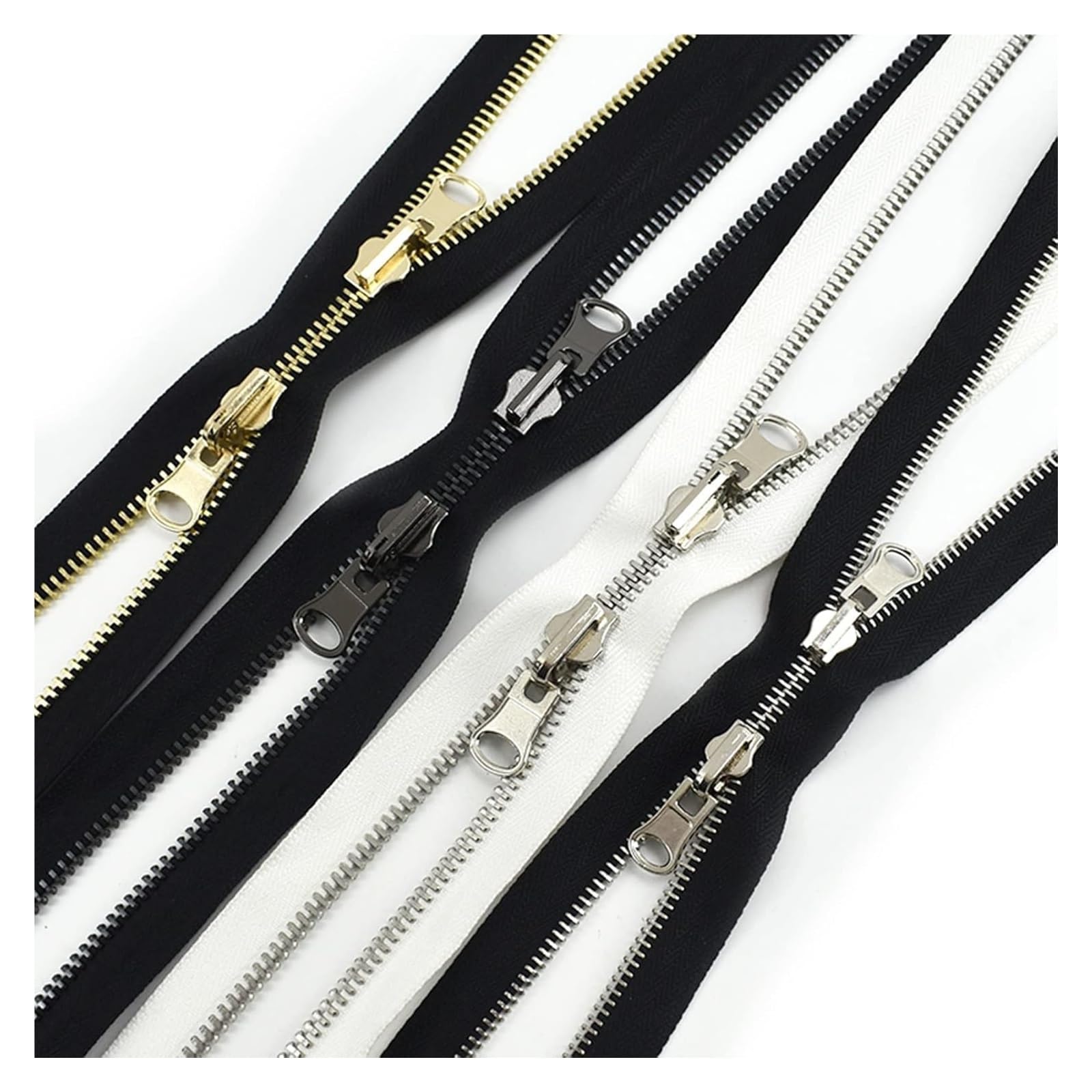 Zipper Metalowy dwustronny otwarty dwukierunkowy obrotowy zamek błyskawiczny 5# 8 70-100 cm Wielokolorowy dla majsterkowiczów(Black Gun Black,8# 90cm)