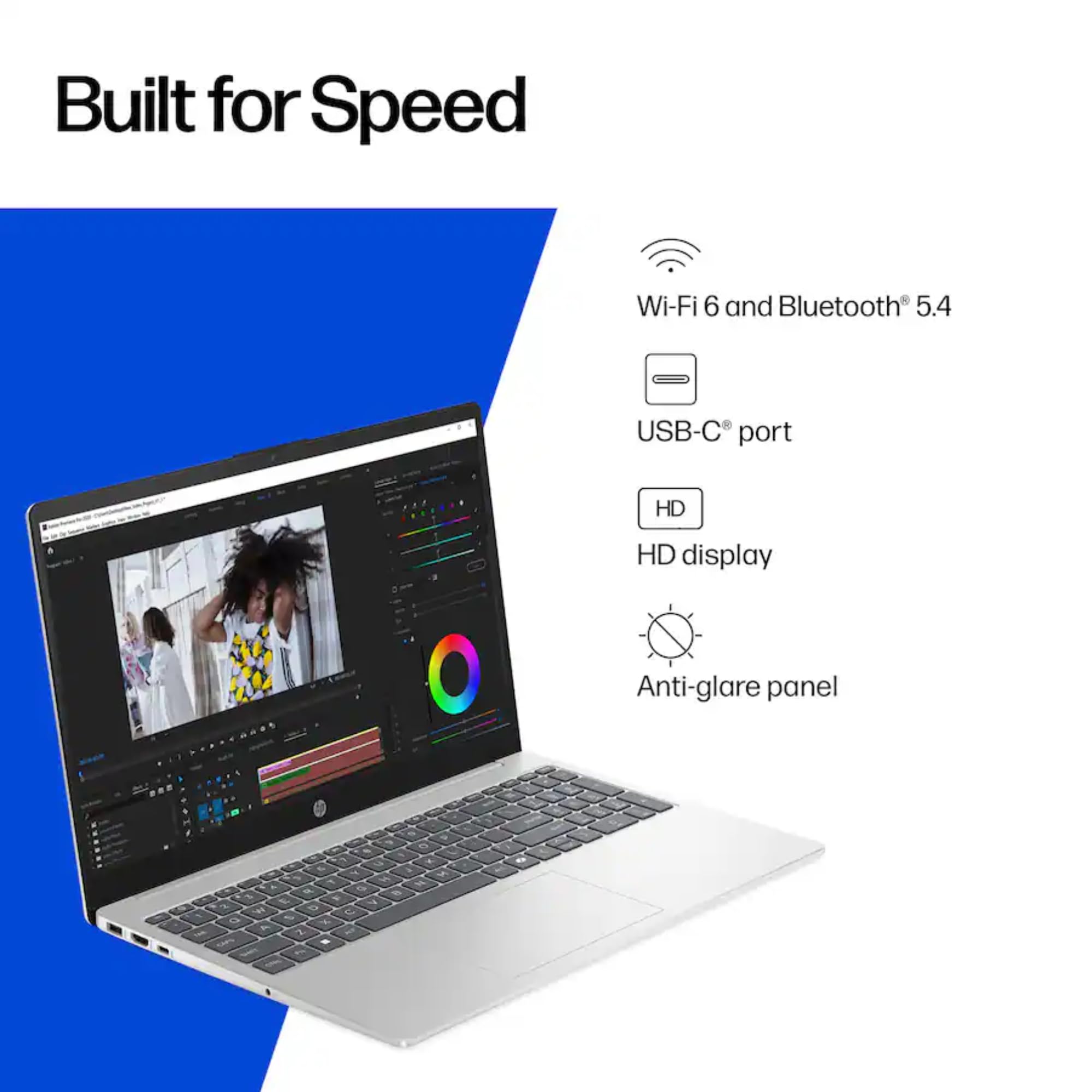HP 15.6" Laptop with Microsoft 365-1.1TB Storage - 8GB Memory - Intel Inside | Anti-Glare Display, 128GB SSD and 1TB Cloud Storage, 4-Cores CPU, Fast Charge and 12hrs Battery, no Mouse