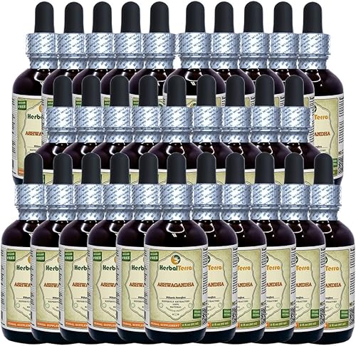 Miniatura 11 de Ashwagandha (Withania Somnifera) Glicerita, extracto líquido orgánico de raíz seca sin alcohol, 2 onzas