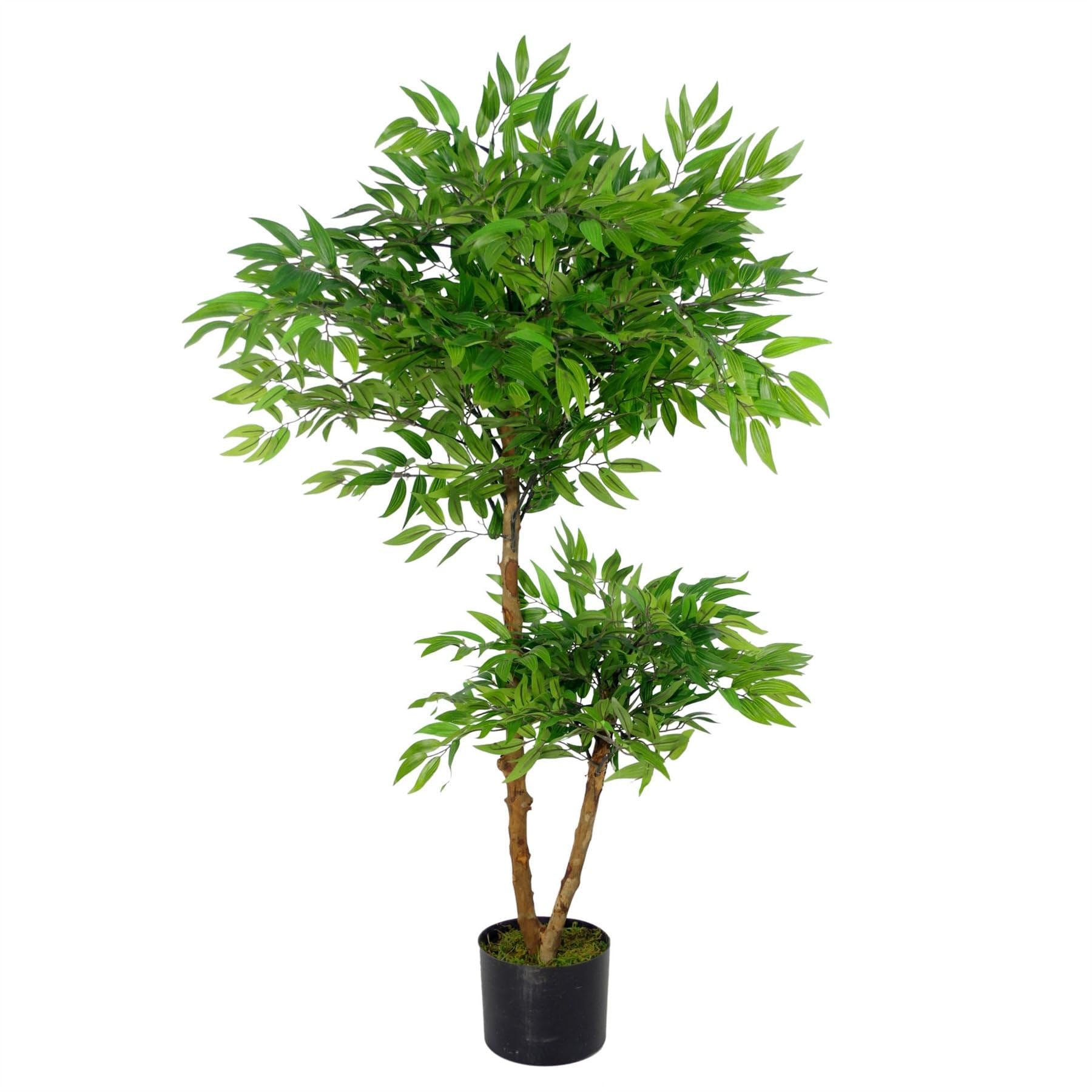 B&Q -  Artificial Ficus Tree Plant 100Cm Luxury Ruscus 100Cm Real Wood Trunk Botanik