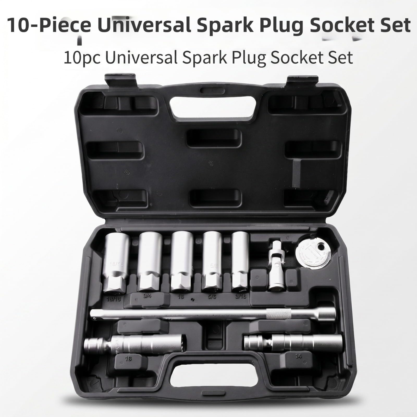 10-teiliges Zündschlüssel-Set 3/8 Zoll Magnetischer Drehschlüssel Kit Chrom-Vanadium Verlängerungsstange Rostbeständige Oberfläche für Automechaniker Garage Reparatur