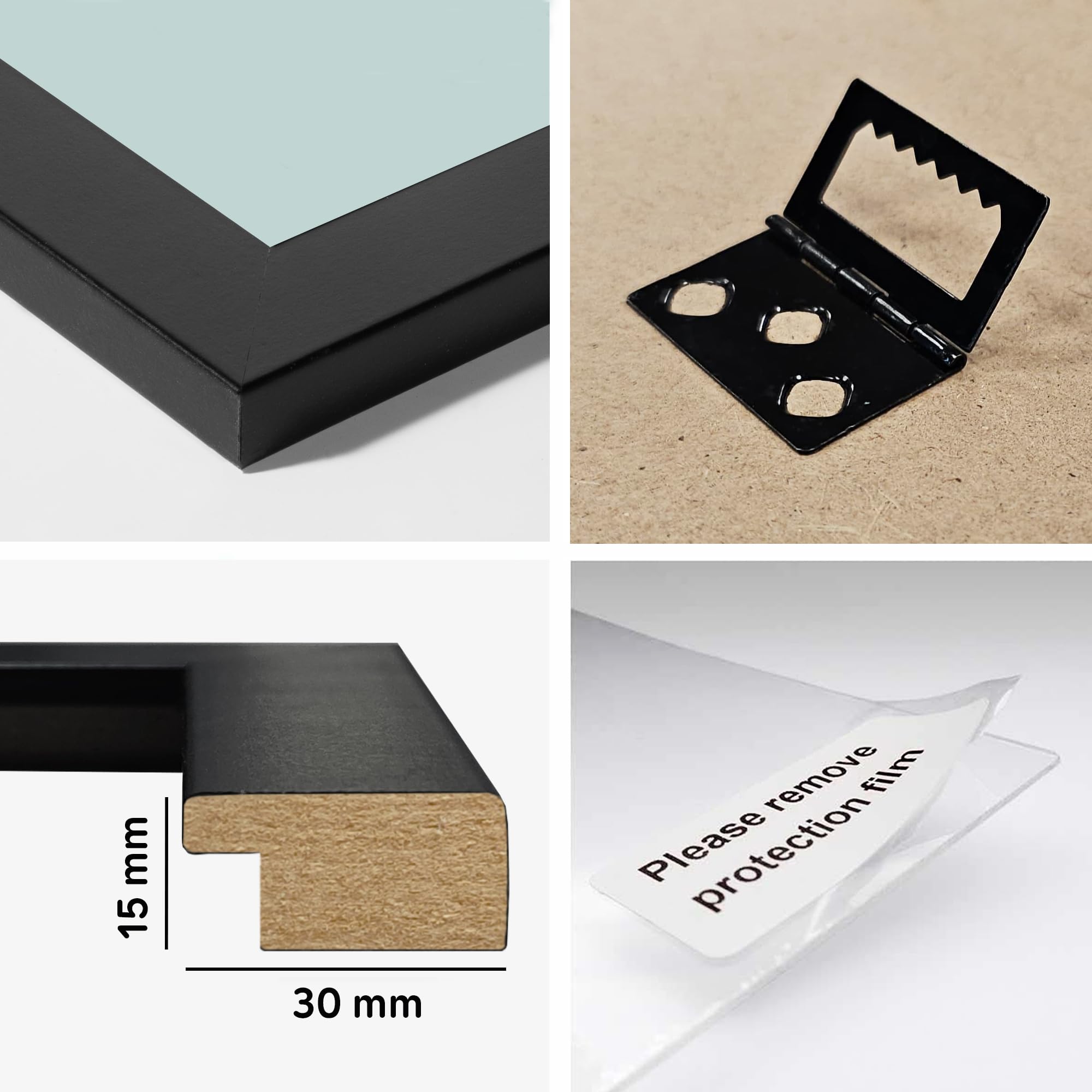 Pack de Marcos 61x91,5 (Poster) (61 x 91,5 cm (poster) x 4 uds, Negro)