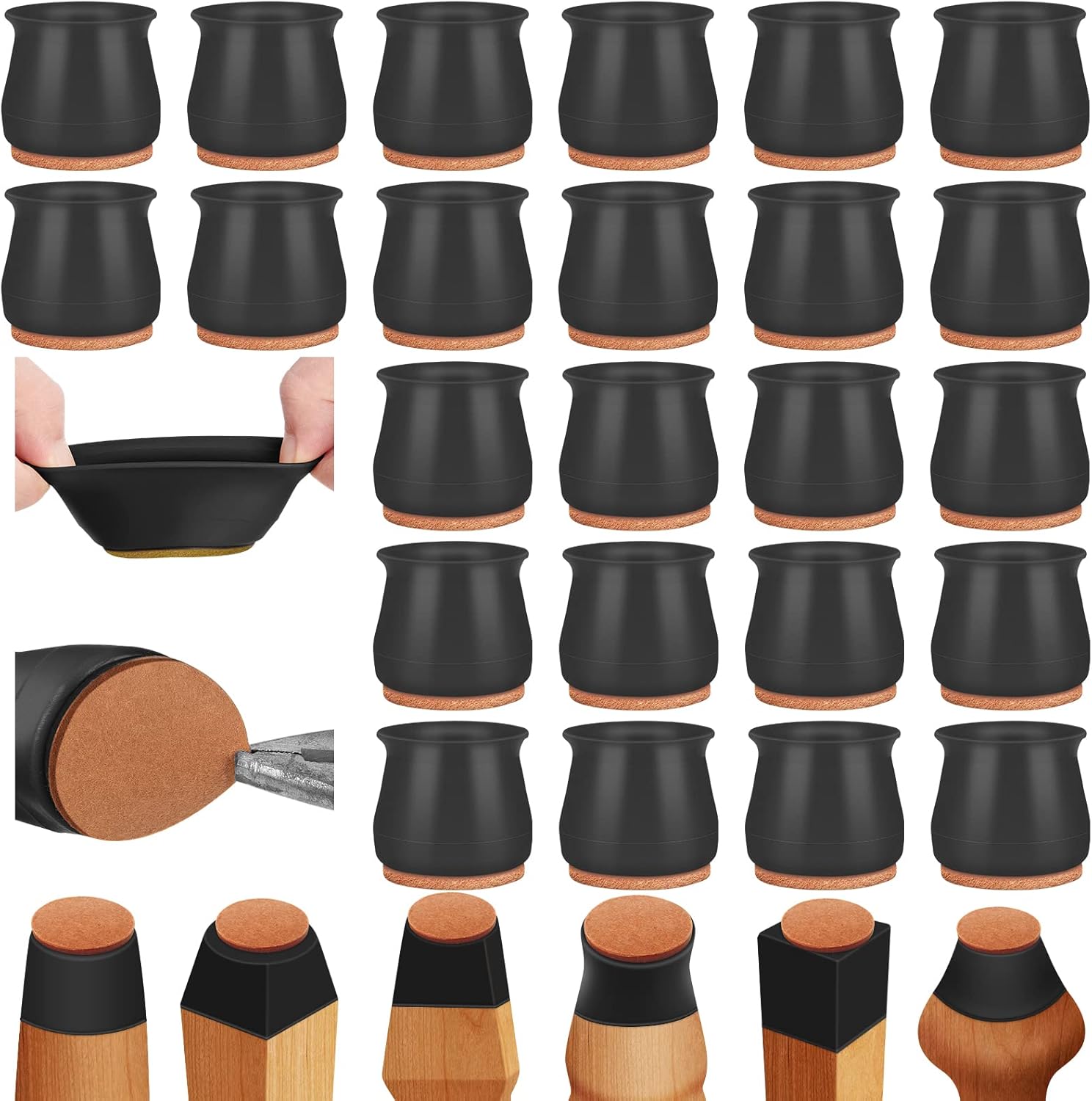 Buy 24Pcs Silicone Chair Leg Floor Protectors,Floor Protectors for