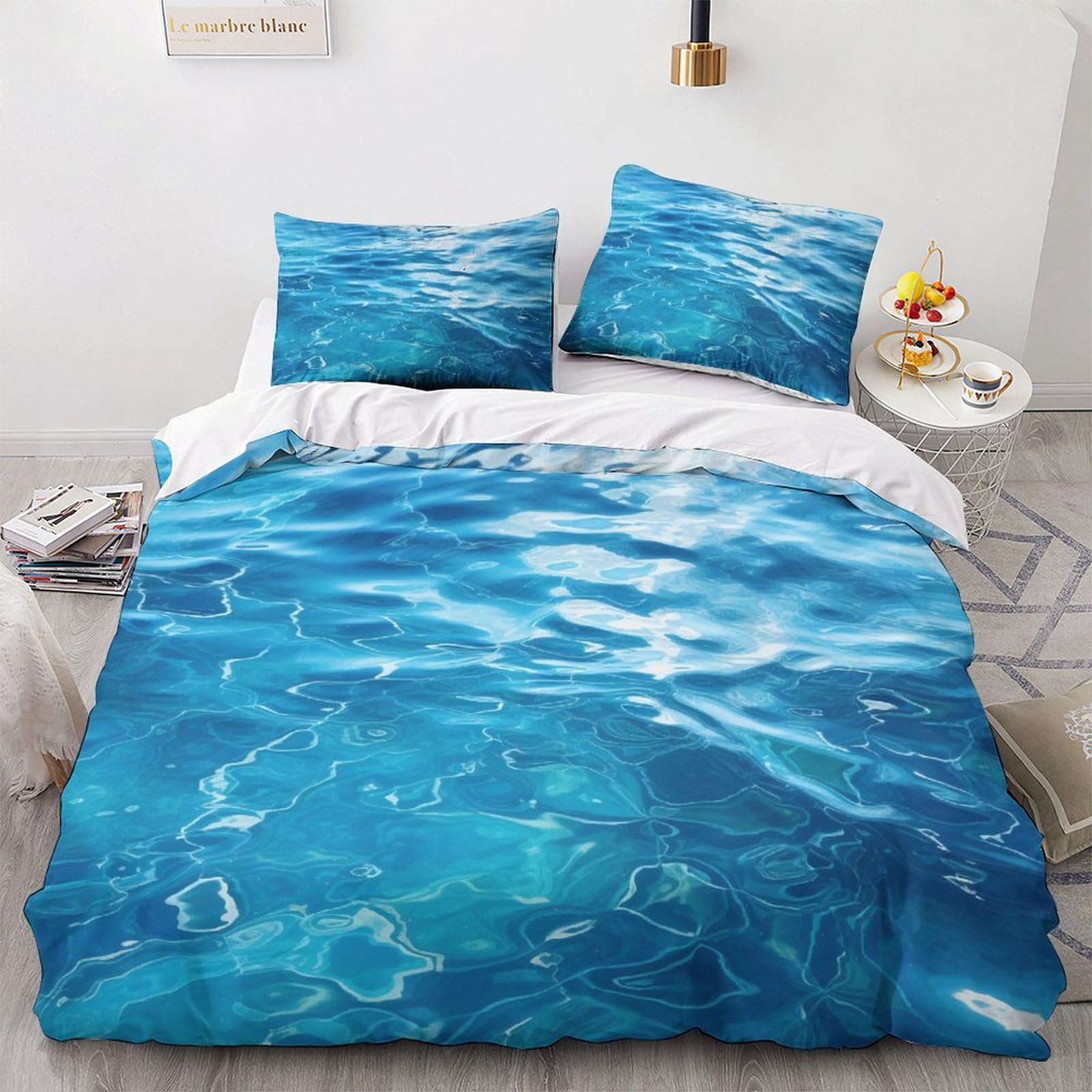 GEEYOU Swimming Duck Set Di Biancheria Da Letto Chiusura A Cerniera Biancheria Da Letto Confortevole Little Duck Set Copripiumino Finezz Bedding Set