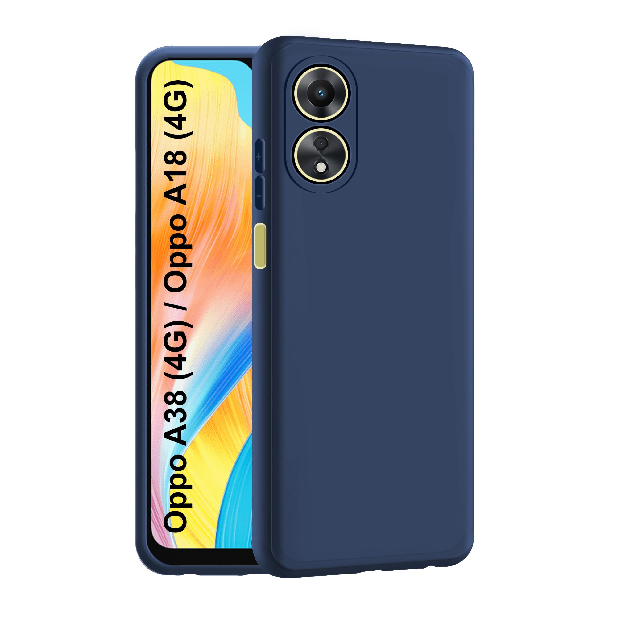 CEDO Oppo A38 (4G) / Oppo A18 (4G) Back Cover | Camera Bump Protection & Inner Velvet Fabric Lining | Ultra Slim Matte Soft Rubberised Case Cover (Blue) (B0CK2FQ4DJ) Amazon Price History, Amazon Price Tracker