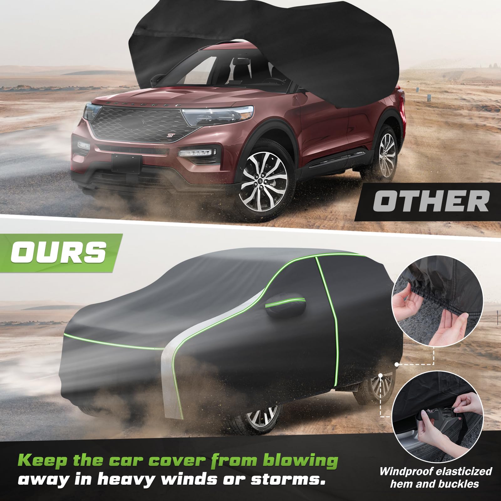 Mixsuper Liner Car Cover for Ford Explorer 1995-2026 7 Layers Full Car Cover All Weather Car Covers for — view 6