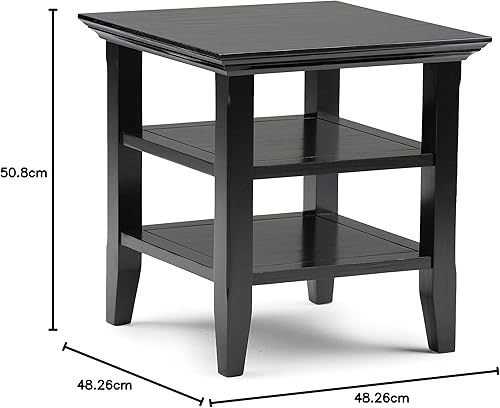 Miniatura 162 de Mesa auxiliar Acadian de Simpli Home, Madera Negro -,Marrón castaño,Azul costero envejecido,Distressed Grey,Casa de campo café,casa de campo