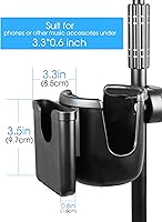 Vista 2 de Mr.Power Mic Stand Cup Holder with Phone Holder, Universal 2-in-1 Bottle Holder for Music Stand, Boom