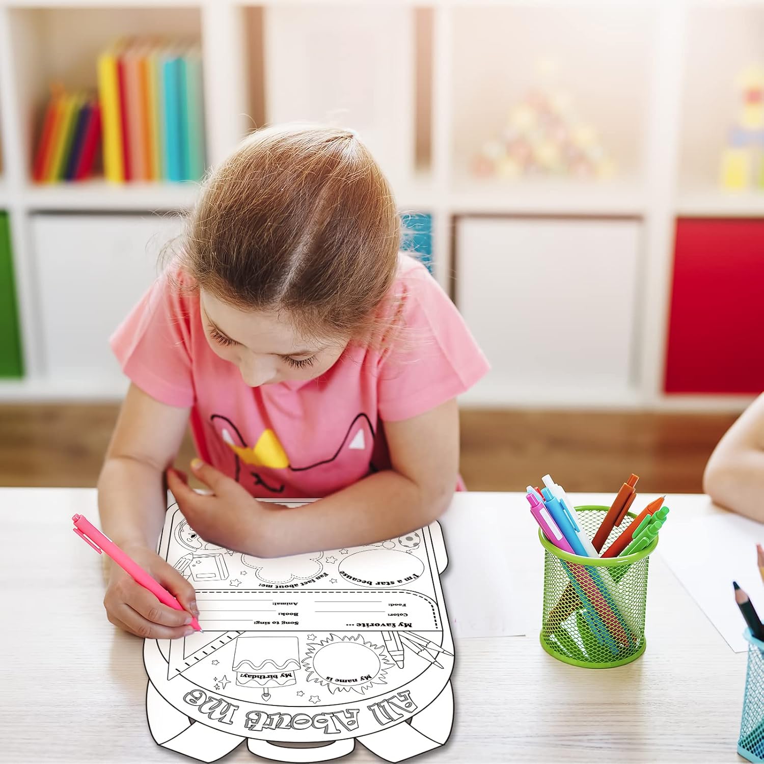 ZOIIWA 40 Schoolbag Read All About Me Posters Star Students Posters to Fill in for Kids Students Teachers All About Me Poster Decoration Elementary School Kindergarten Classroom Supplies