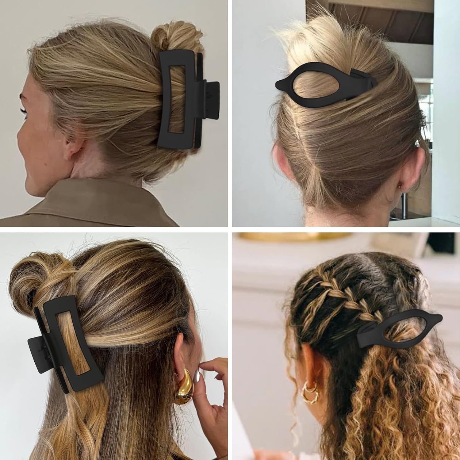 CHANDAT Hair Clips for Women, Flat Hair Clips, 8 pcs, 2style - Black image 5