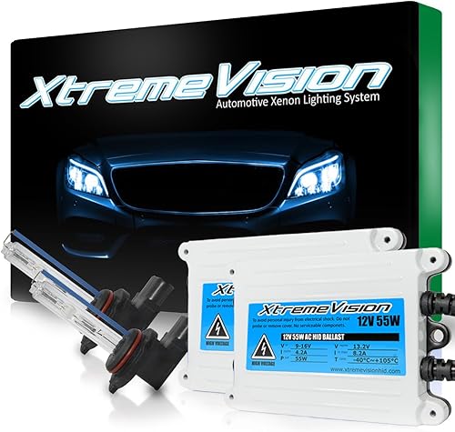 Vista 40 de XtremeVision Paquete de xenón 9005 10K 55W AC - Balasto de CA delgado - HB3, 9011 - Bombillas de xenón azul oscuro - 1 par