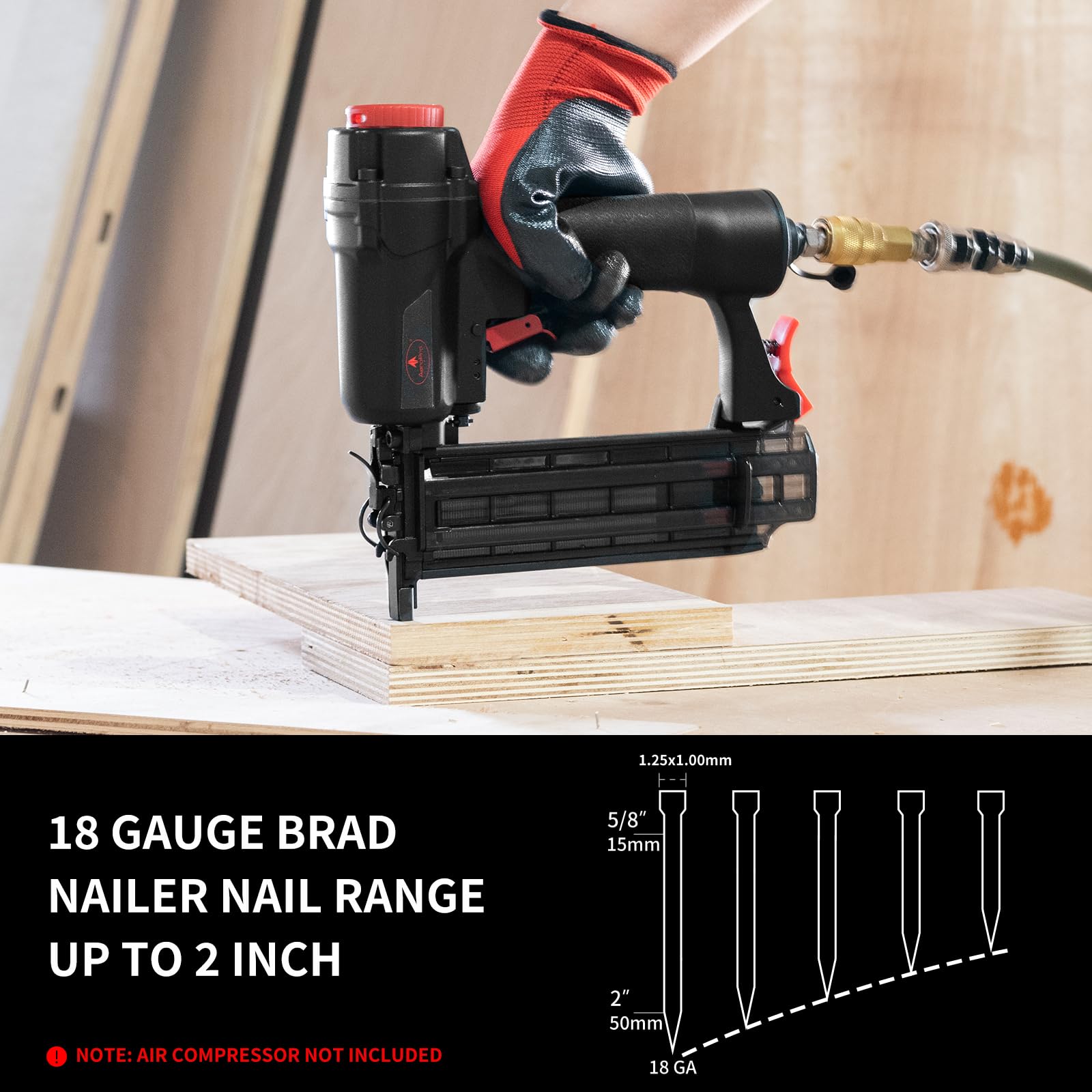 Snapklik.com : AEROPRO Tools Pneumatic Brad Nailer, 18 Gauge Air Brad ...