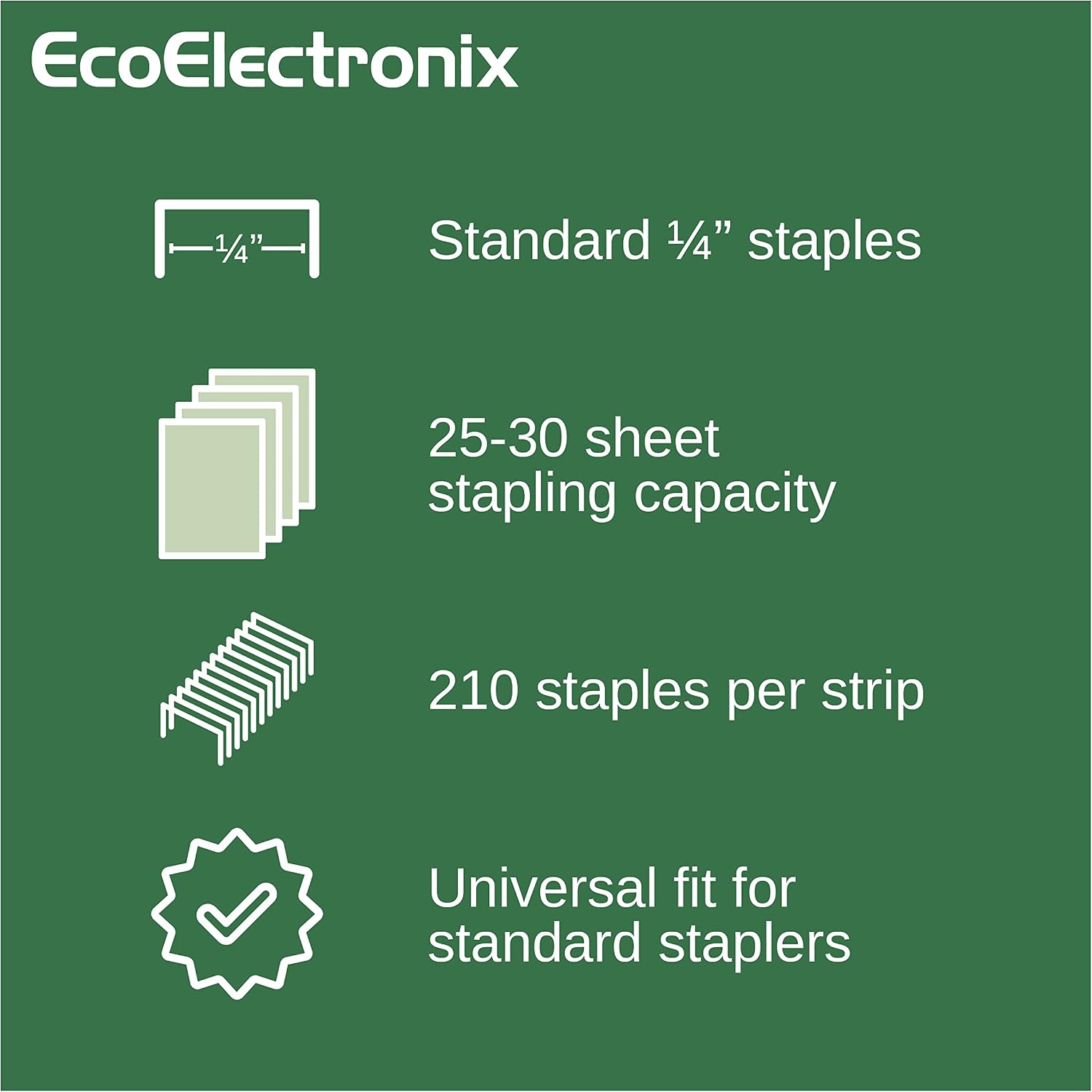 EcoElectronix Electric Black Stapler and Standard Staples for Professional Home Office Use