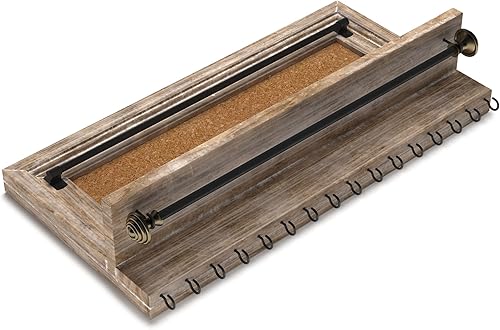 Miniatura 7 de Barnyard Designs Organizador de joyas colgante para montar en la pared, aretes, collar y pulsera con estante para anillos, estante de almacenamiento