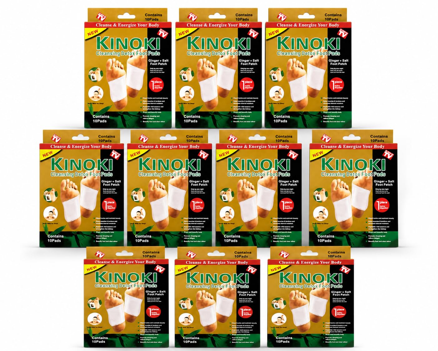 Kinoki Cleansing Detox Foot Pads (100 Pads) – Ginger & Salt Foot Patch for Overnight Use | Adhesive Foot Pads for Feet Care | Easy Apply & Remove | Value Pack of 10 Packs (10 Pads Each)-image-39