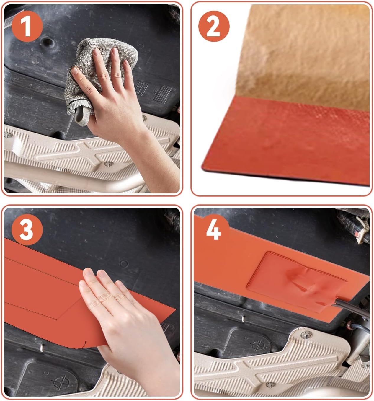 3Pcs Silicone Car Heater Pad Engine Oil Heater Pad, 2" x 6" Engine Heater Car Oil Pan Heater Pad 110V, 50W Self-Adhesive Battery Heater Pad for Car Oil Pan/Tank Type Cold Weathe