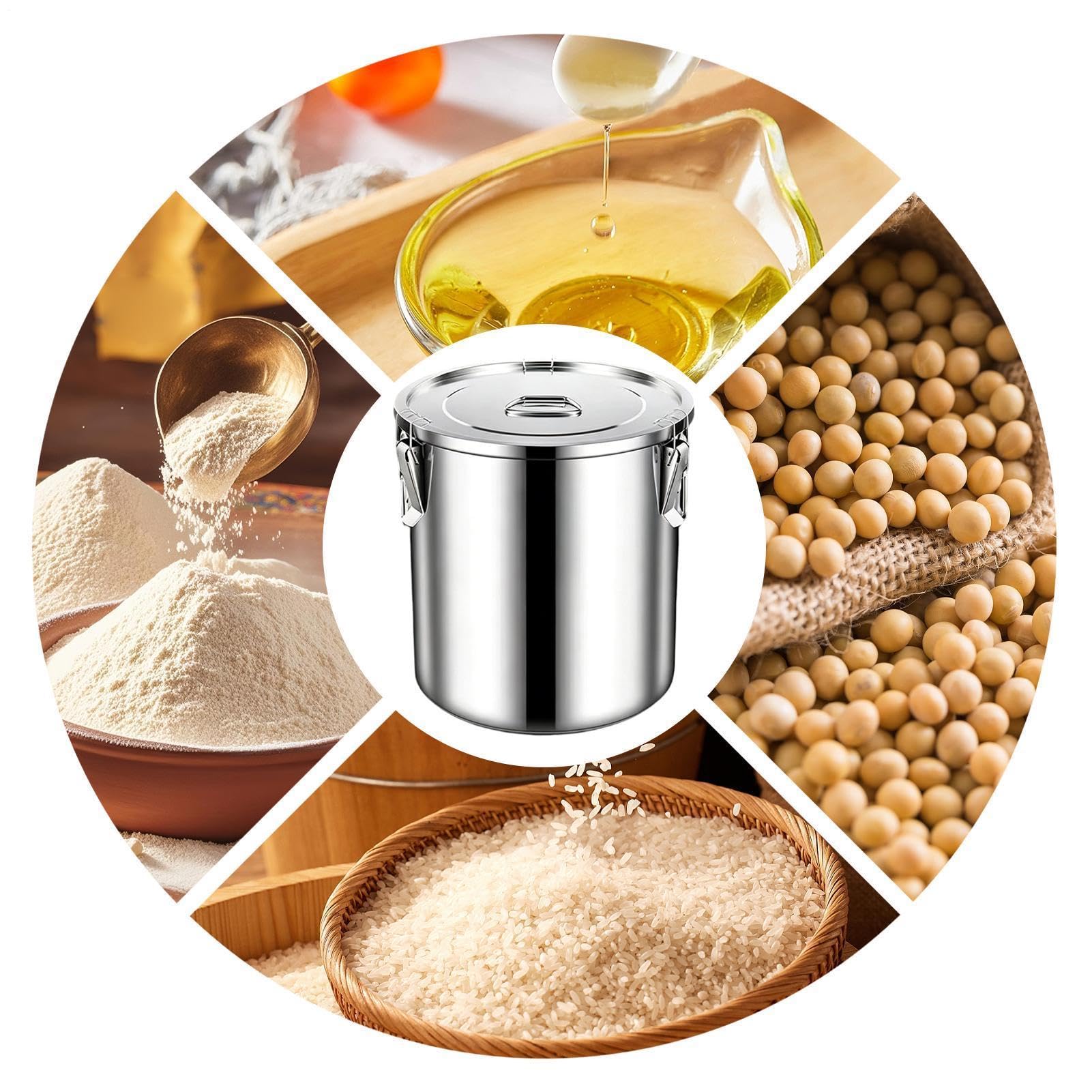 Recipientes De Acero Inoxidable Para Comida Bote Hermético 12 L con Tapa