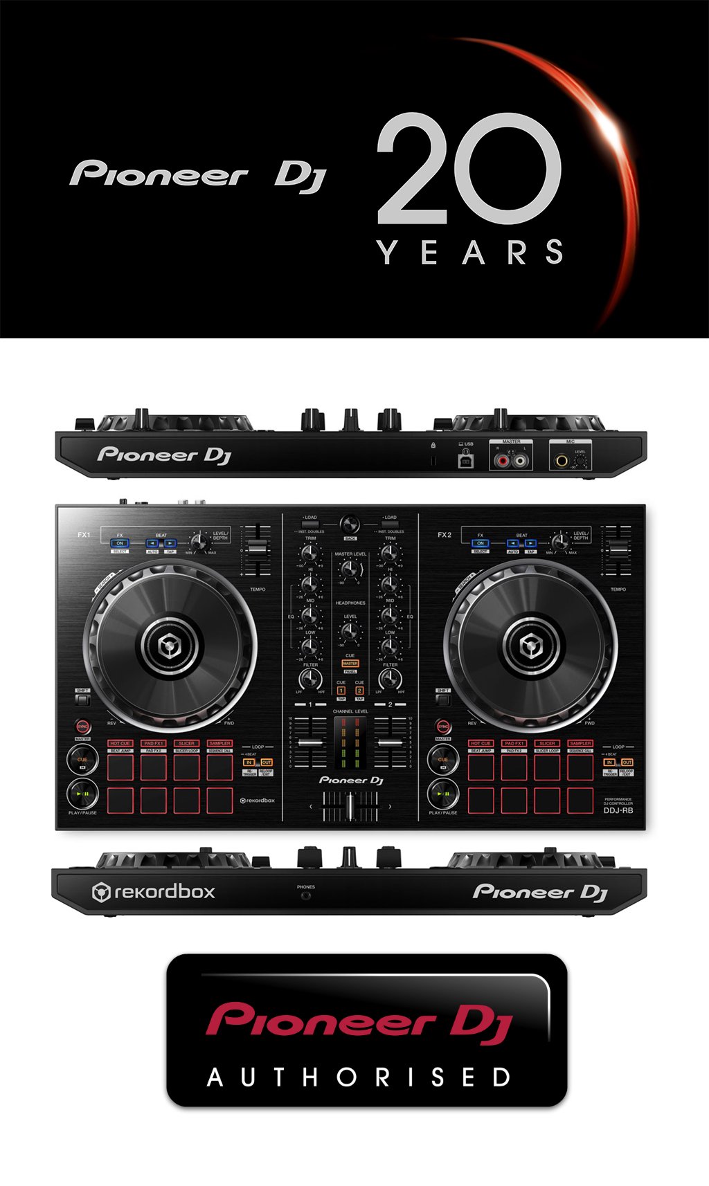 Pioneer DDJ-RB DJコントローラー　Recordbox DDJ-RB (zarchiwizowane) Przenośny 2-kanałowy kontroler do