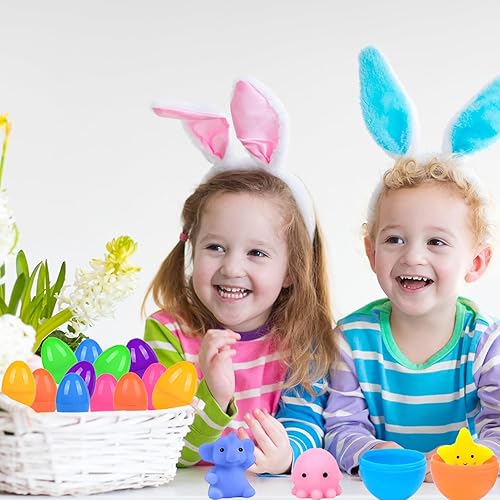 Miniatura 6 de 24 huevos de Pascua rellenos de juguetes esponjosos, rellenos de cesta de Pascua para niños y niñas, relleno de huevos de Pascua de plástico, cosas