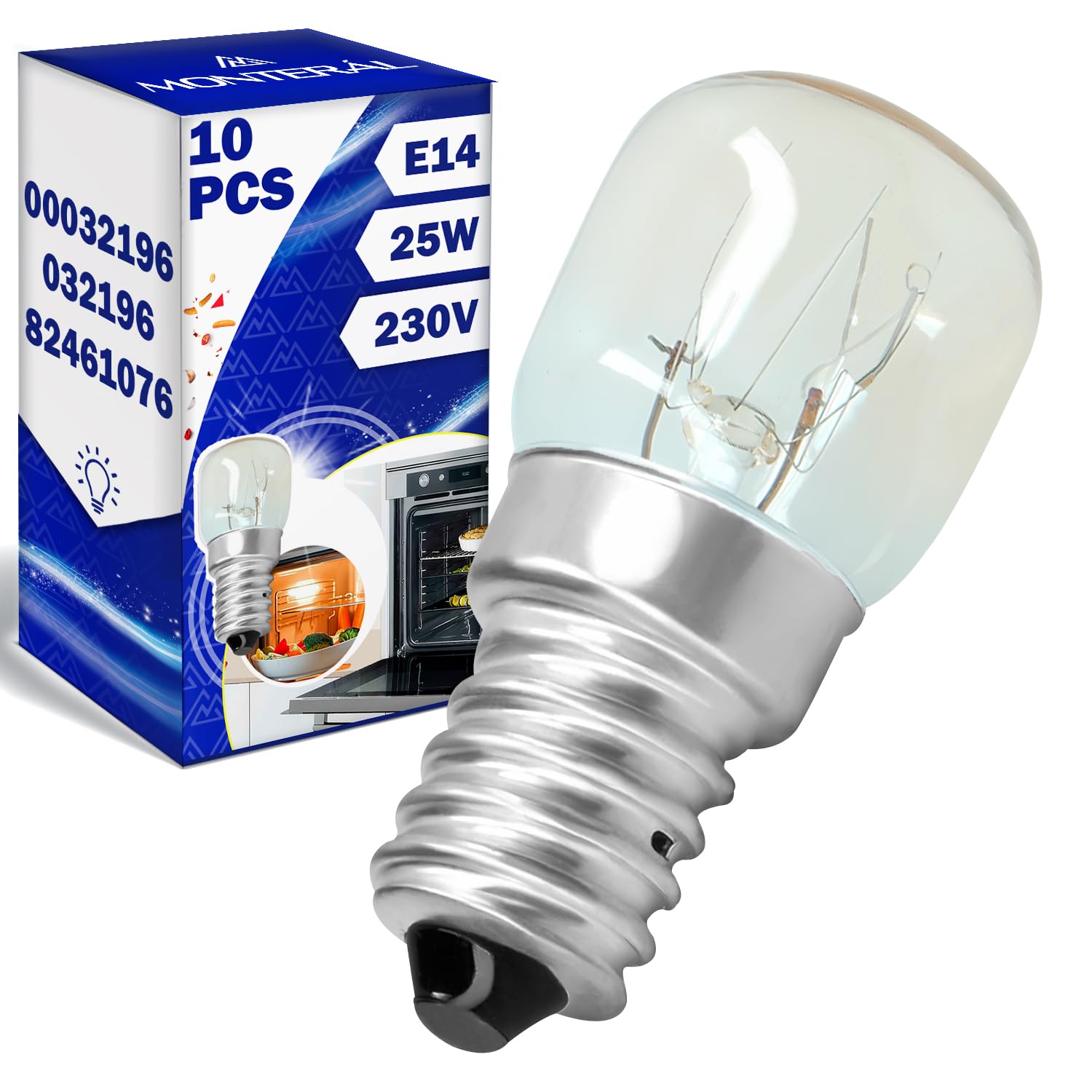 MONTERAL Bombilla E14 para Frigorifico 230V 15W con Código Original 481213418098 para Whirlpool 00602674 602674 para Bosch — view 21