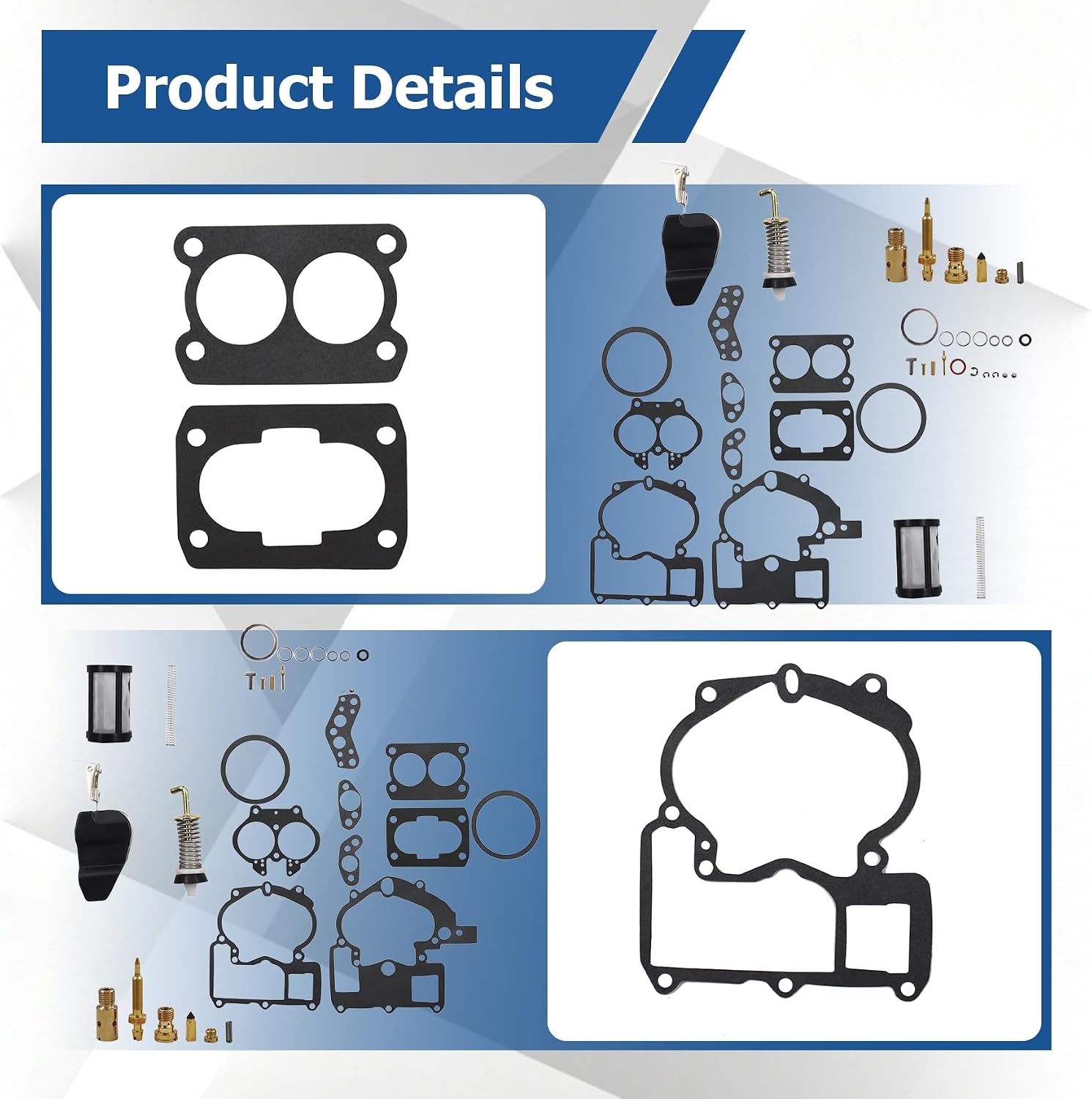 WFLNHB Carburetor 3302-804844002 3.0 4.3 5.0 Repair Kit Replacement for Mercruiser Marine 2Barrel