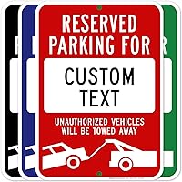 Vista 10 de Señal personalizada de "No Parking", señales personalizadas de estacionamiento reservado para negocios, 10x14 pulgadas, metal de aluminio