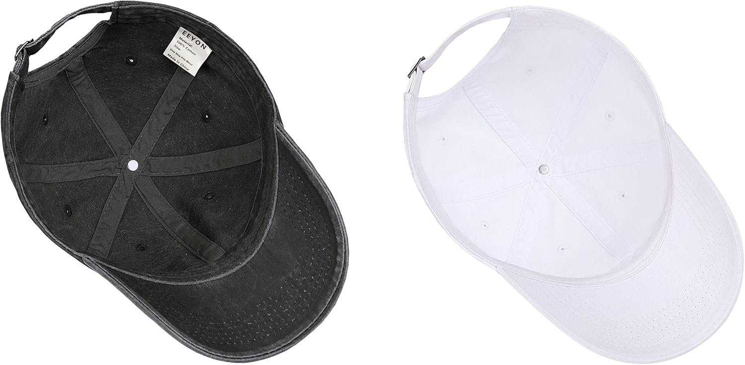 Vintage Washed Cotton Plain Baseball Caps Adjustable Unstructured Soft Blank Casual Dad Ball Hats for Men Women, M-XXL