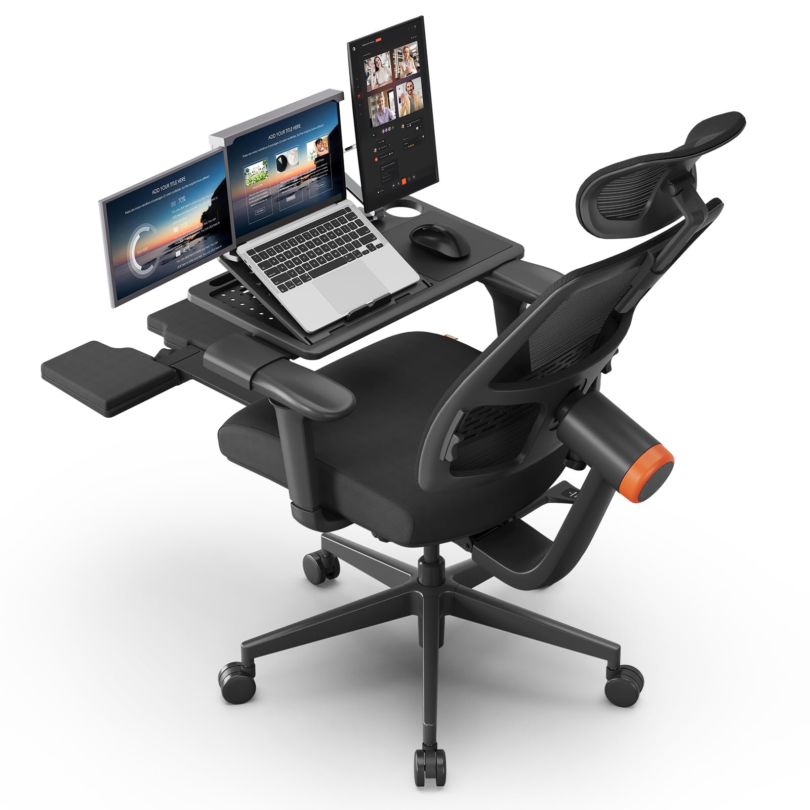 Newtral Ergonomic Office Chair, High Back Desk Chair, Mesh, Black, Adjustable Lumbar, Modern Style, Recommended for Office, Computer, Gaming