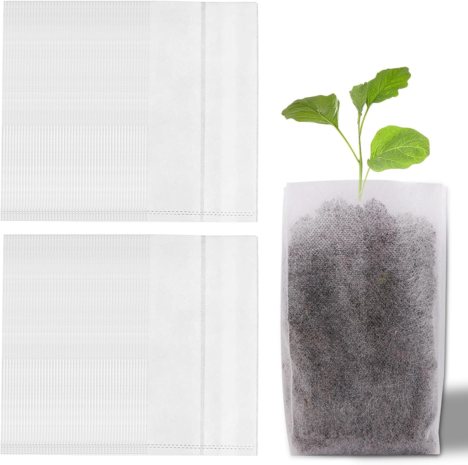 Nursery Bags Plant,Seedling Grow Bags Fabric Pouch for Plants Biodegradable Nursery Pots Eco-Friendly Aeration Pocket Flower Seeds Starting (Floding 7.87x10.24,500PCS)