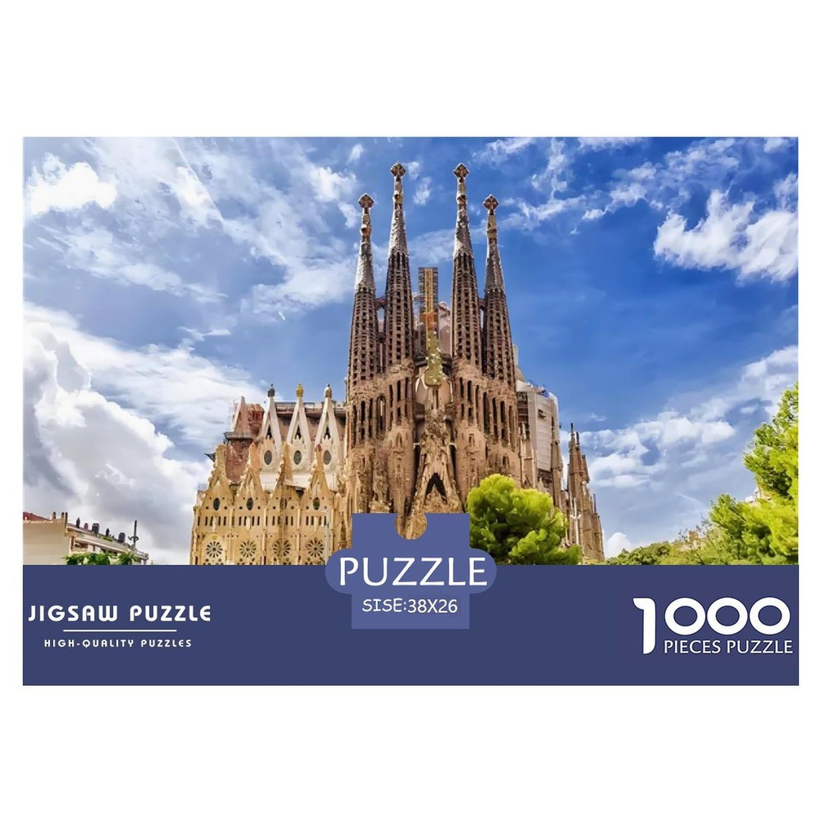 Jigsaw Puzzles 1000 Pieces La Sagrada Familia Jigsaw 38x26cm/1000pcs Toy for Adults And Kids Stress Reliever Family Game DIY Cardboard