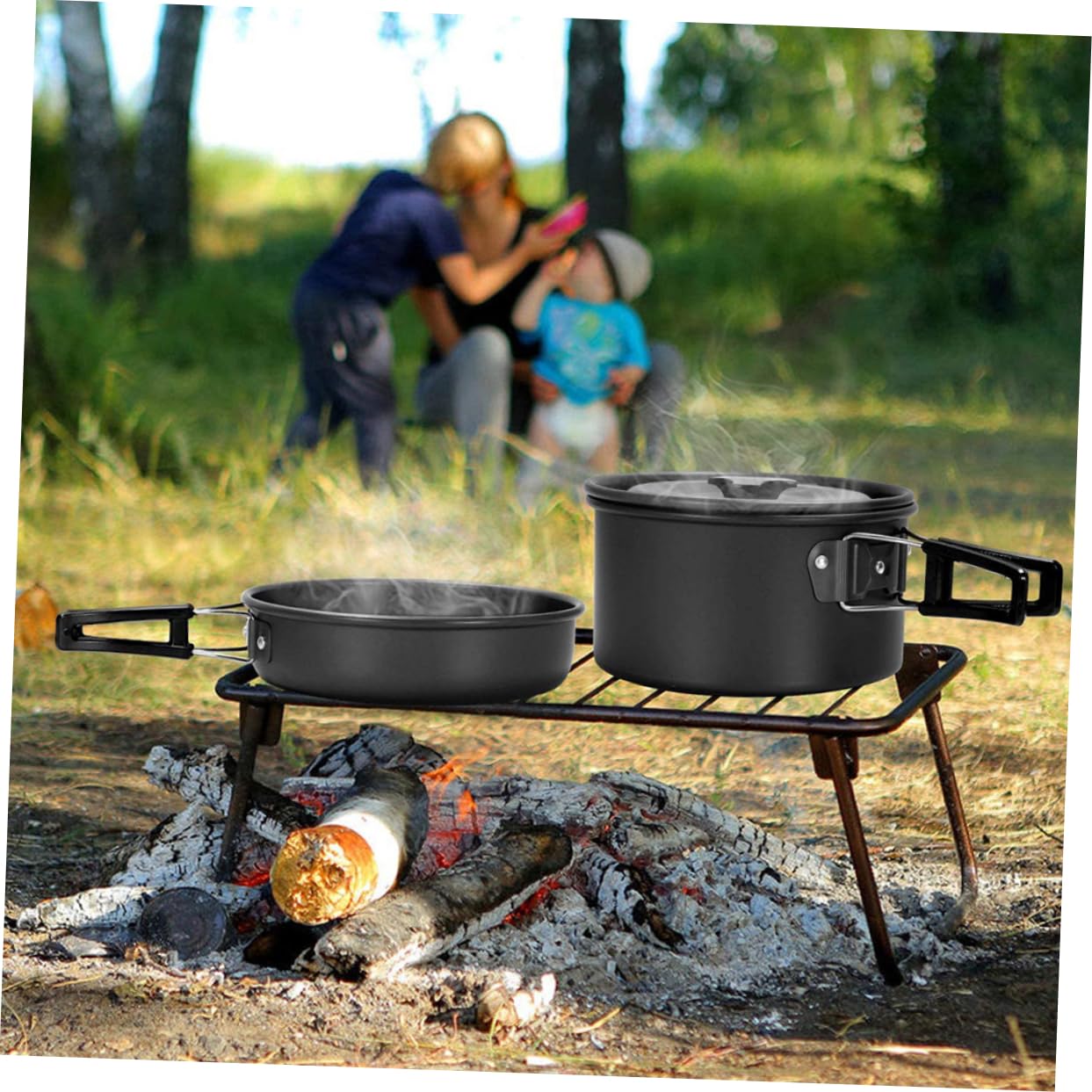 YARNOW Théière Et Casserole Extérieur pour Personnes Ustensiles De Cuisine De Camping Assiette De Pique- Portable