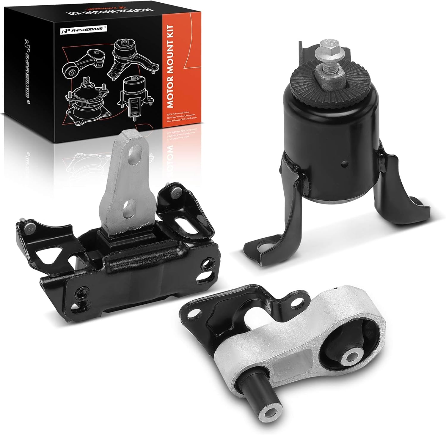 A-Premium 3PCS Engine Motor Mount Transmission Mount and Torque Strut Mount Set Compatible with Ford Fiesta 2011 2012 2013 2014 2015 2016 L4 1.6L, Manual Transmission, Replace# 8V5Z6038B, BE8Z6068A