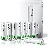 imuto 8 batterie AA ricaricabili al litio 1,5 V (2000-IMU8AA)