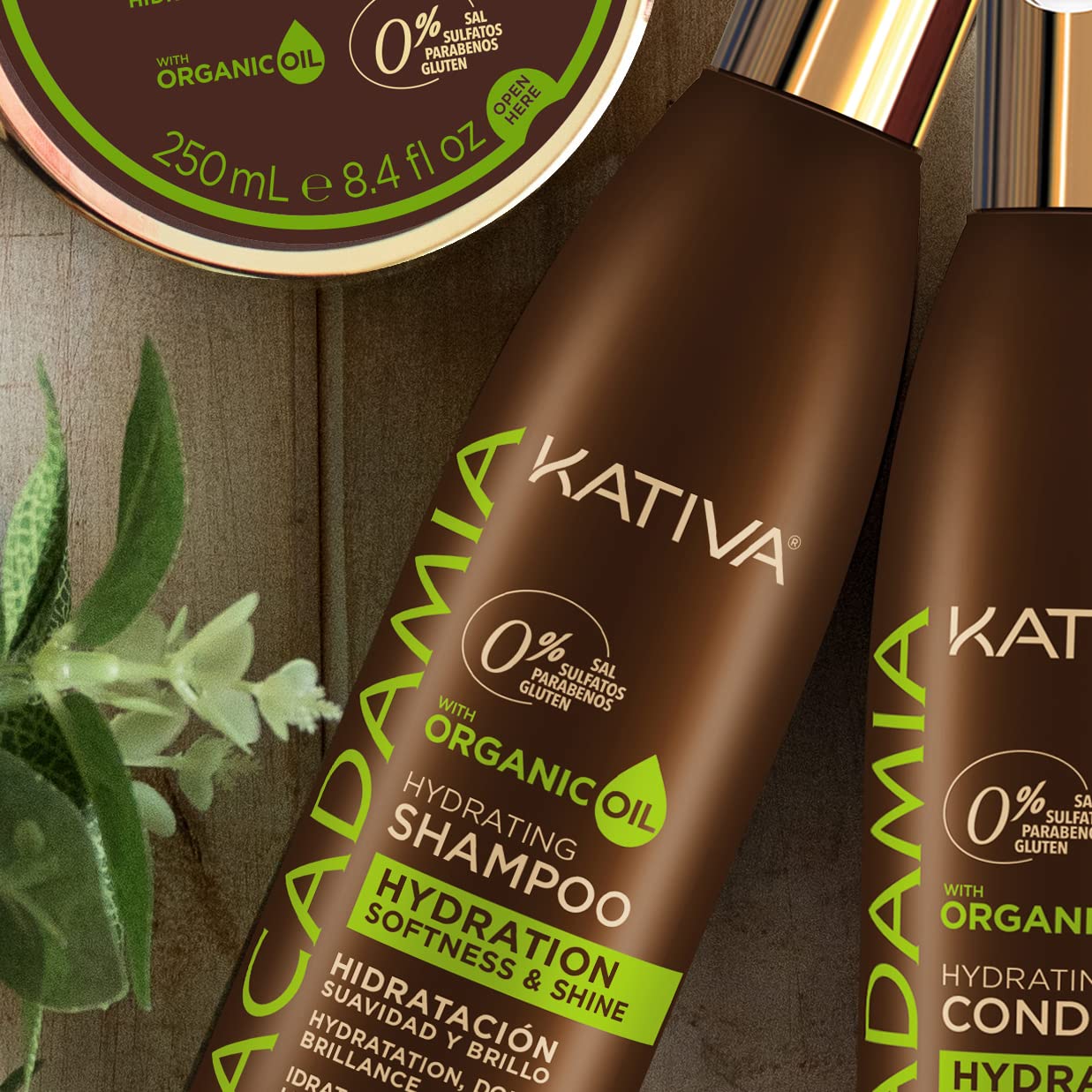 KATIVA Macadamia Hydrating Shampoo, 8.45 Fl Oz, Moisturizes and Strengthens Dry Hair with Organic Macadamia Oil, Sulfate, Gluten, Paraben, and Salt Free