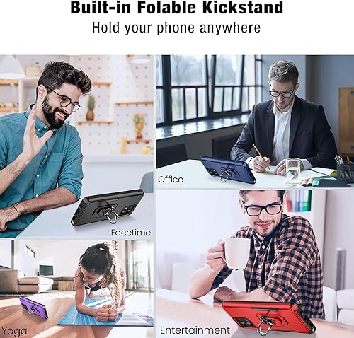 Miniatura 4 de Funda para Motorola Moto G Stylus 5G 2023 con 2 protectores de pantalla, grado militar, a prueba de golpes, con función atril magnética, para Moto G