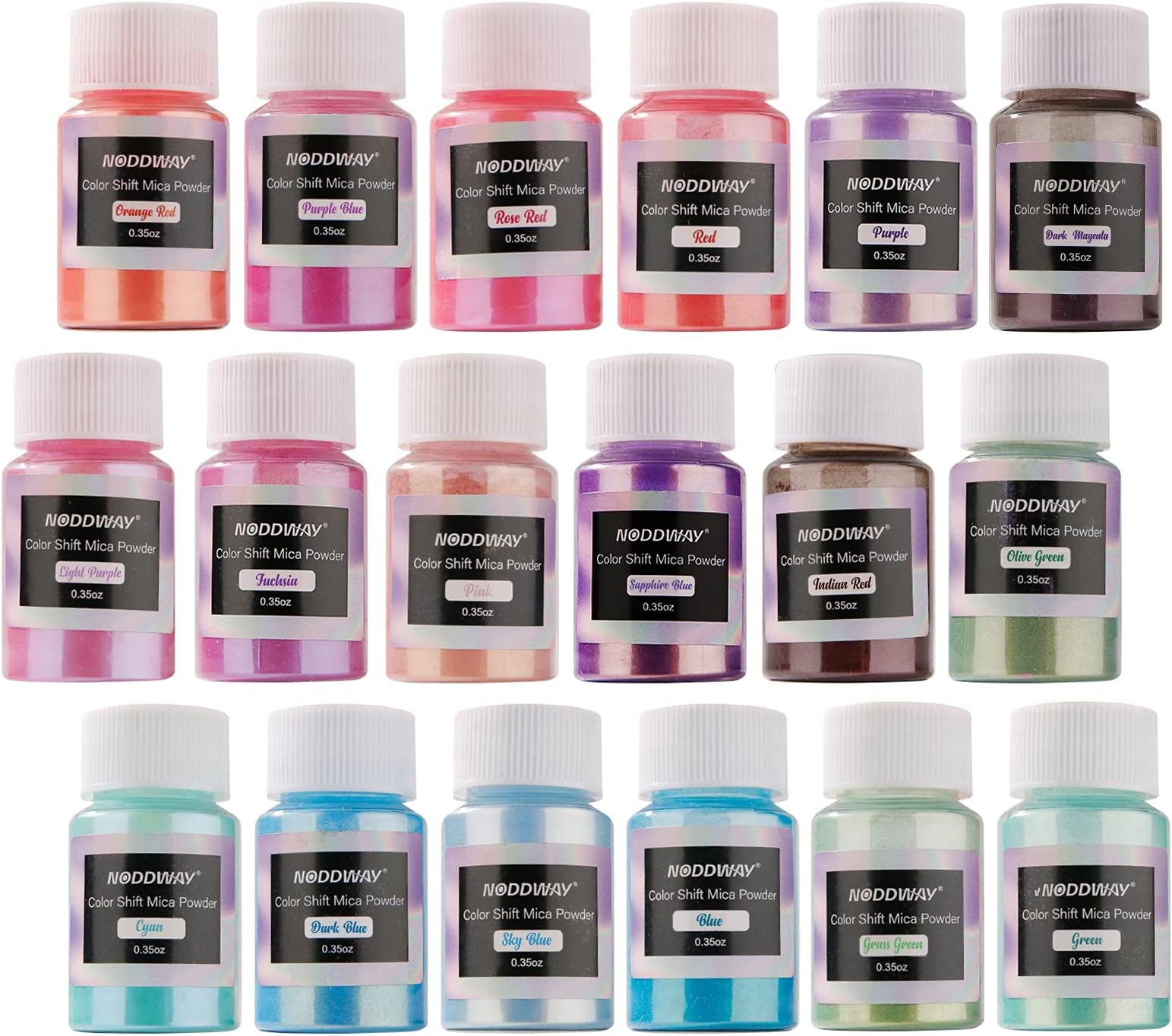 Metallic Color Shift Pigment Powder 18 Colors Pearl Fine Mica Powder, Epoxy Resin Dye for Resin Jewelry Art, Tumbler Making,DIY Slime