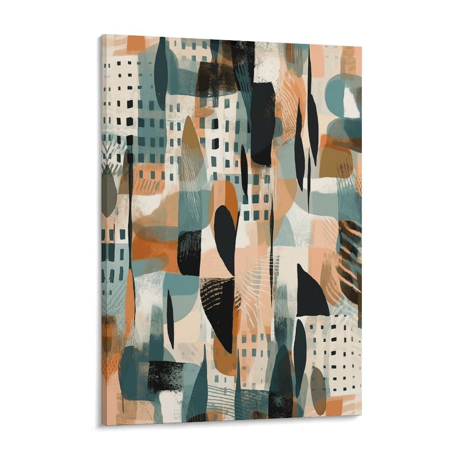 Patterns of Different Shapes Canvas Wall Art for Bedroom 18x24inch Canvas Prints Artwork for Walls Modern Picture Artwork Painting for Living Room Aesthetic Wall Paintings for Bathroom Kitche