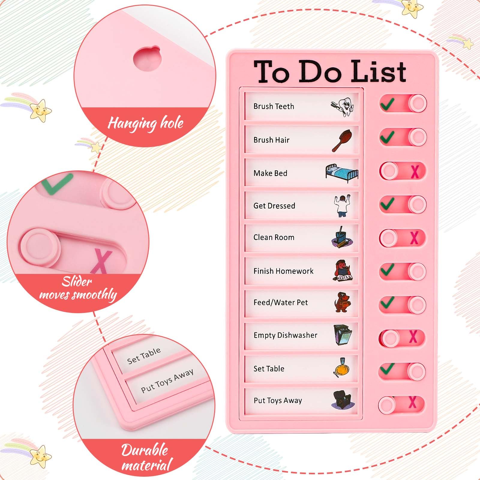 Litimkat Lot de 4 Tableau Memo Checklist avec 10 Papiers Effaçables à Sec