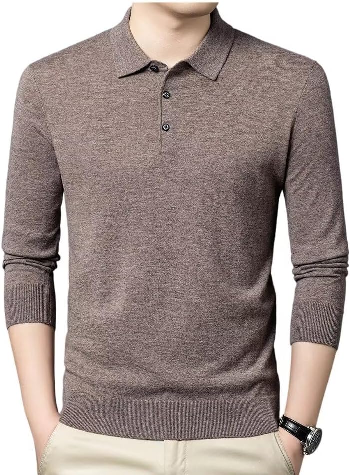 Men's 100% Wool Polo - Style Sweater