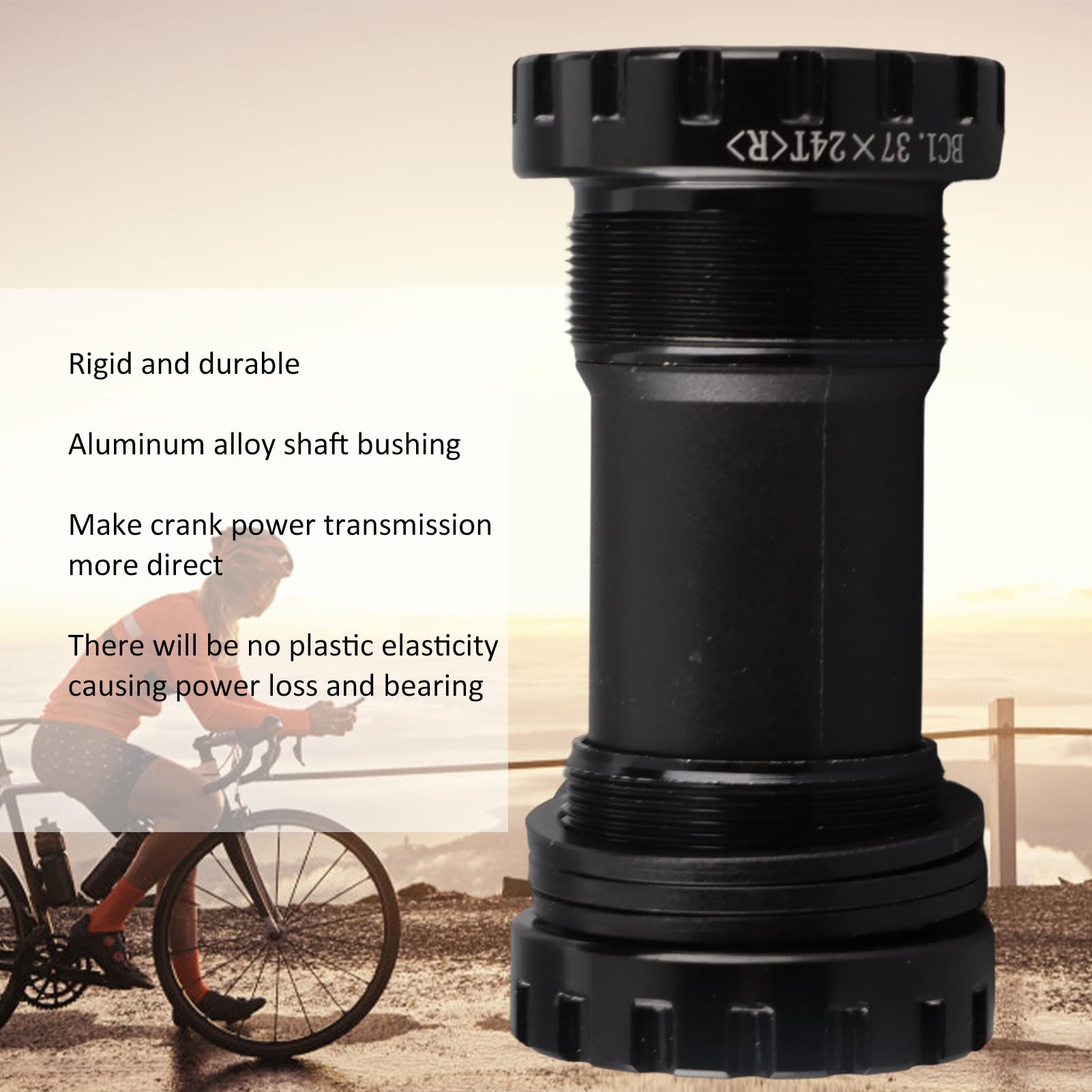 Movimento Centrale BC, 1.37x24T, Bici da Corsa, 68-73mm, Aluminum BB, Nero, High Performance, For Professional Riders, Road Bikes, and Urban Cycling Accessories